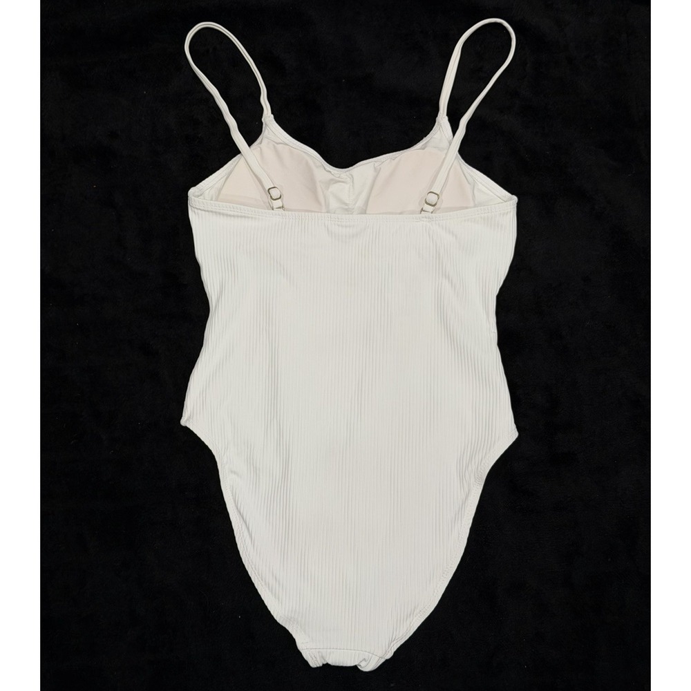 NWT Andie Swim The Amalfi One Piece Swimsuit White Eco Ribbed Women's Size Small - Picture 5 of 9